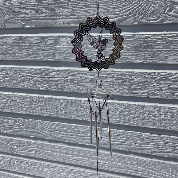 Silver Wind Chime with Hummingbird Design New In Box - Picture 1 of 10